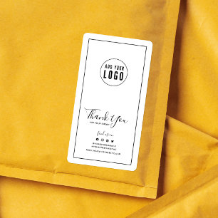 Etiqueta Adicionar borda preta do logotipo Obrigado Empacot