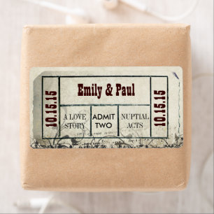 Etiqueta Admitir DOIS Salvar o BILHETE de Data