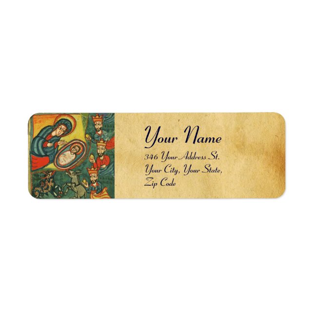 ETIQUETA ADORAÇÃO DO PARCEIRO DE NATAL DE NATIVIDADE MAGI (Frente)