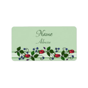 Etiqueta Adressaufkleber do Ranke Blumen