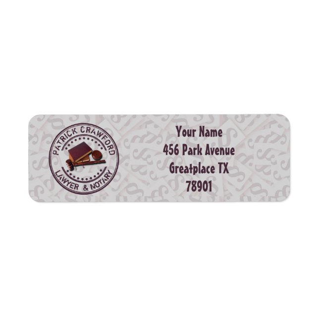 Etiqueta Advogado Ou Carteira Com Juiz Hammer E Nome (Frente)