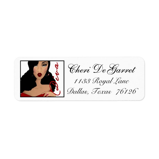 Etiqueta African American Diva Address Labels (Frente)