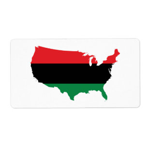Etiqueta Afro-americanos - Cores Vermelhas, Pretas e Verde