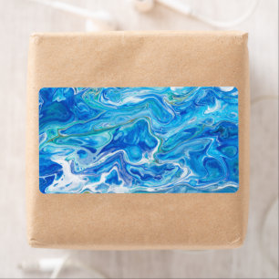 Etiqueta Ágata louca elegante 6 do laço - azul de oceano