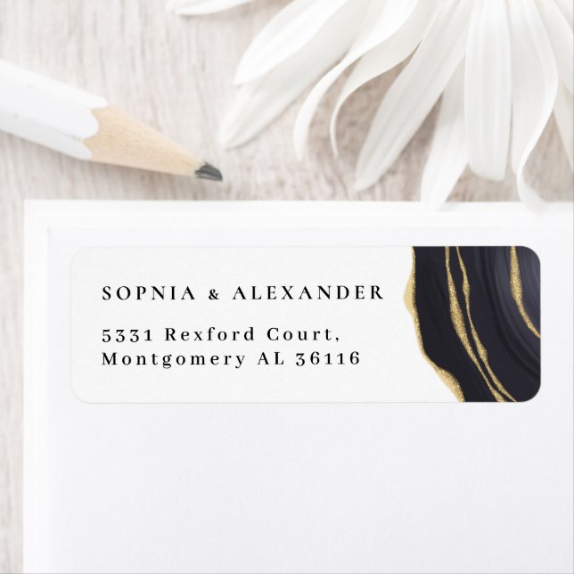 Etiqueta Agato preto e dourado (Insitu)