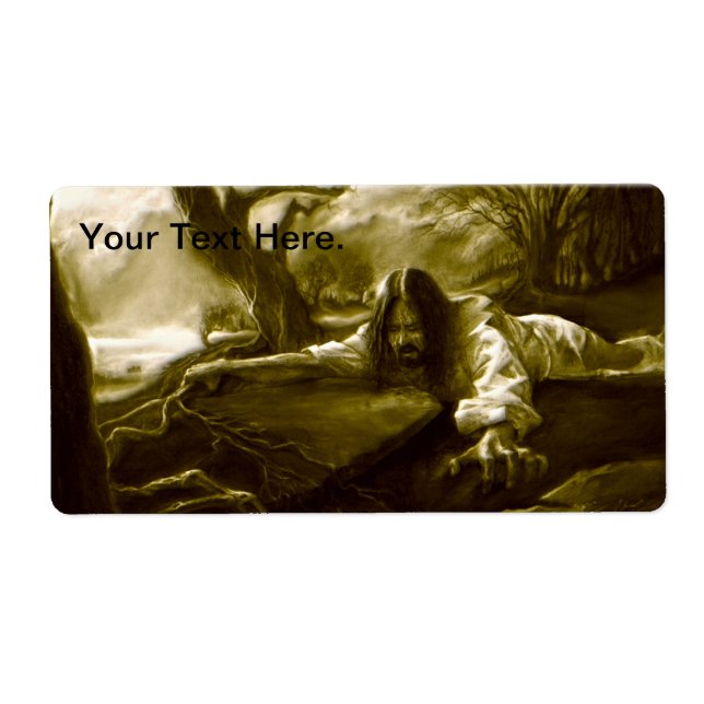 Etiqueta Agonia de Jesus Cristo no Jardim de Gethsemane (Frente)