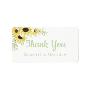 Etiqueta Agradecimento de Casamento Floral Aquarela de Gira