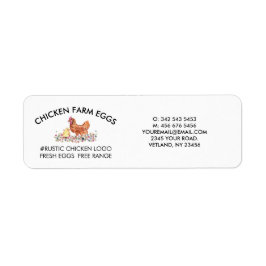 Etiqueta Agricultura de Galinha Caipira Ovos Frescos