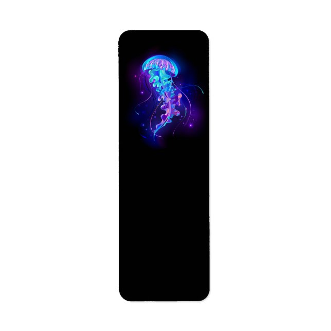 Etiqueta Água-viva brilhante a cores (Frente)