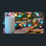 Etiqueta Aguardando Papais noeis<br><div class="desc">Leite e cookies à espera de Papais noeis</div>