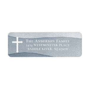 Etiqueta Aguarela cinzenta & endereço do remetente