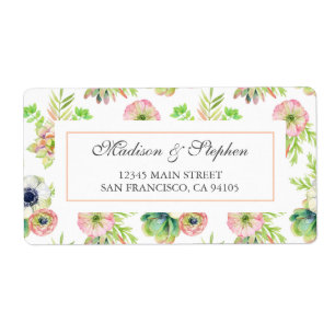 Etiqueta Aguarela floral & Succulents - casamento