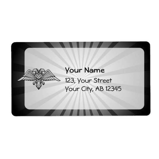 Etiqueta Águia cinza com duas cabeças (Frente)