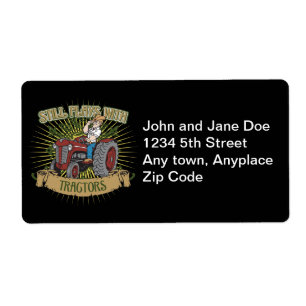 Etiqueta Ainda Joga Com Tratores Vermelhos