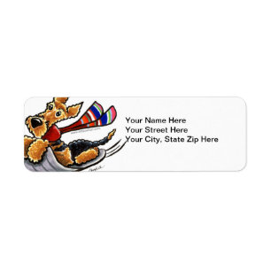 Etiqueta Airedale Aire-Sledding Terrier