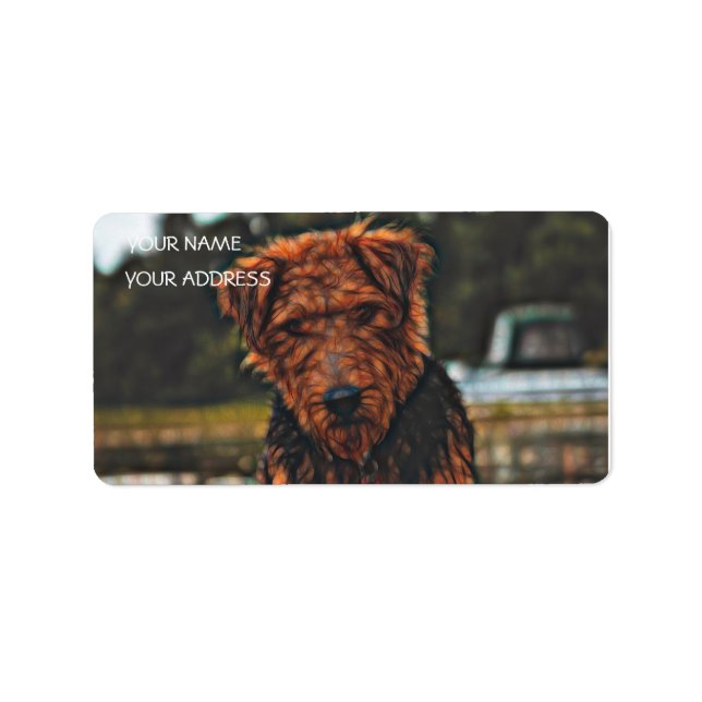 Etiqueta Airedale no jogo - maior (Frente)