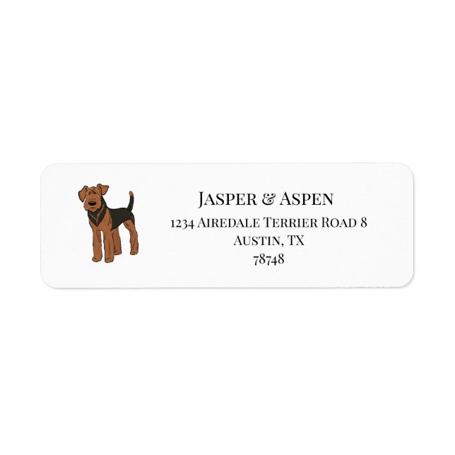 Etiqueta Airedale Terrier Address (Frente)