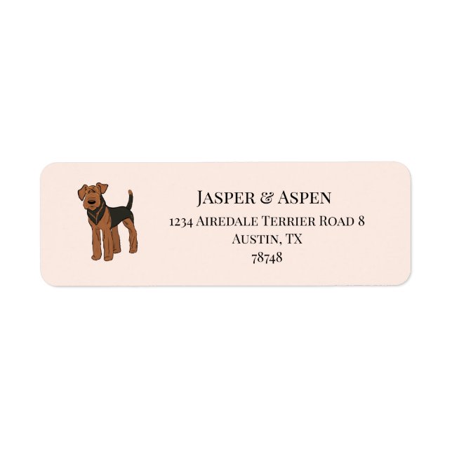 Etiqueta Airedale Terrier Address (Frente)