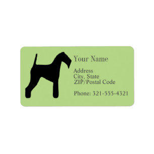Etiqueta Airedale Terrier Silhouette