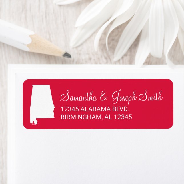 Etiqueta Alabama em Branco e Vermelho (Insitu)