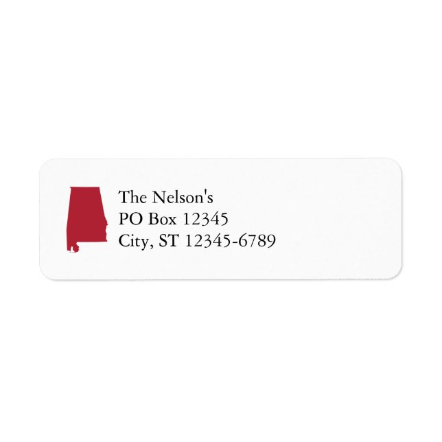 Etiqueta Alabama em Vermelho (Frente)