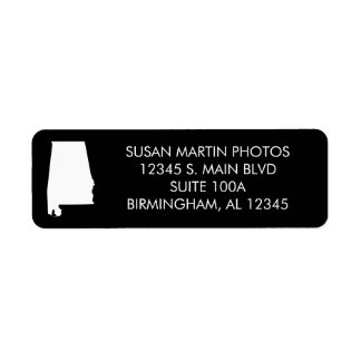 Etiqueta Alabama Preto e Branco Minimalista Moderno
