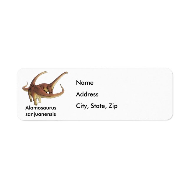Etiqueta Alamosaurus sanjuanensis (Frente)