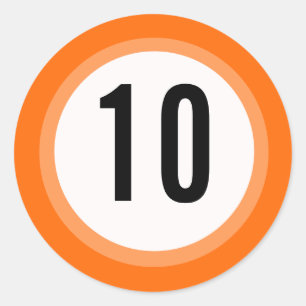 Etiqueta alaranjada do número