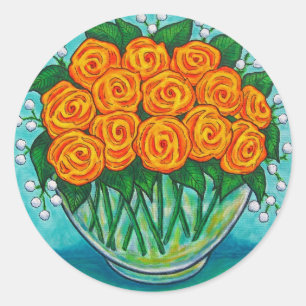 Etiqueta alaranjada dos rosas da paixão