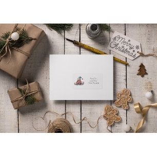 Etiqueta Alegria de Natal de Octopus, personalizada