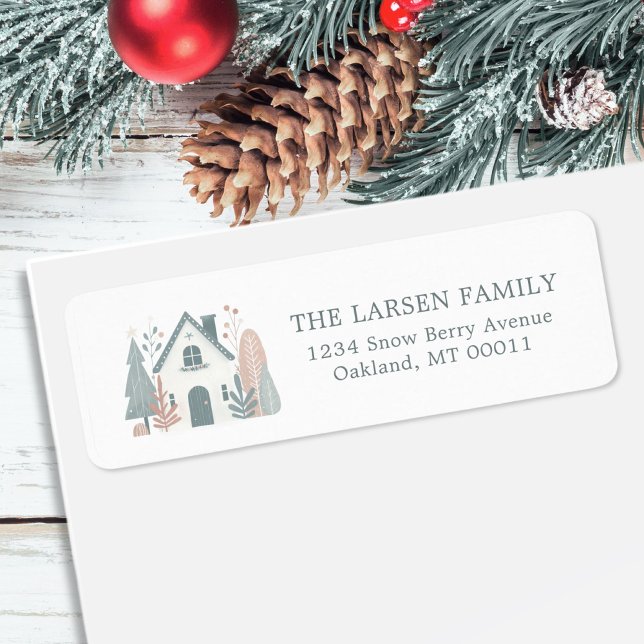 Etiqueta Algodão de Natal de inverno em branco (Criador carregado)