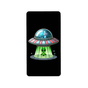 Etiqueta Alienígena Abduzindo Vaca