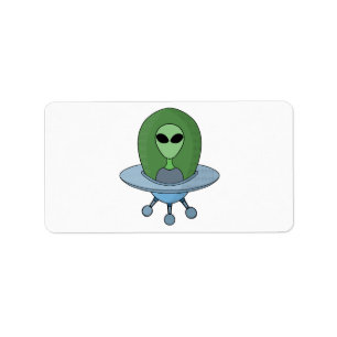 Etiqueta Alienígena em sua nave espacial