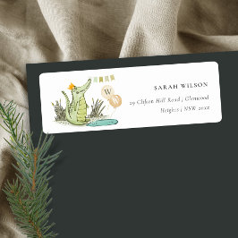 Etiqueta Alligador de Chomp Cortado no Endereço do Balão de