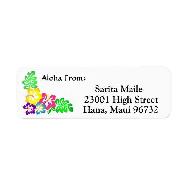 Etiqueta Aloha Do Hibiscus Tropical (Frente)