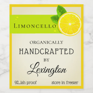 Etiqueta alta na moda   da garrafa de Limoncello
