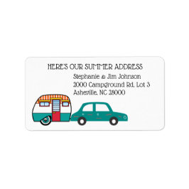 Etiqueta Alteração de endereço da campista do carro e do co