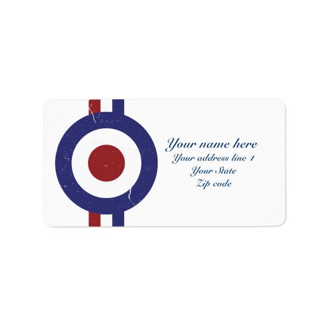 Etiqueta Alvo de Mod desbotado e curado (Frente)