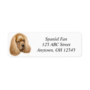 Etiqueta amarela de cocker spaniel