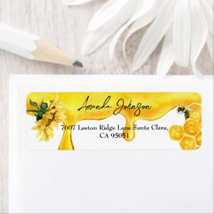 Etiqueta Amarelo Aroma Aquarela Chá de fraldas de girassol
