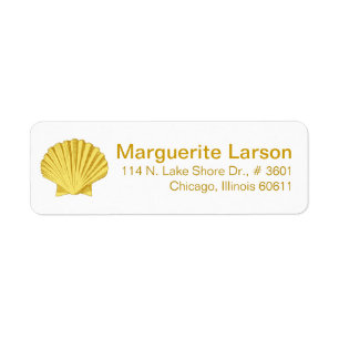 Etiqueta Amarelo da praia do Seashell do Scallop