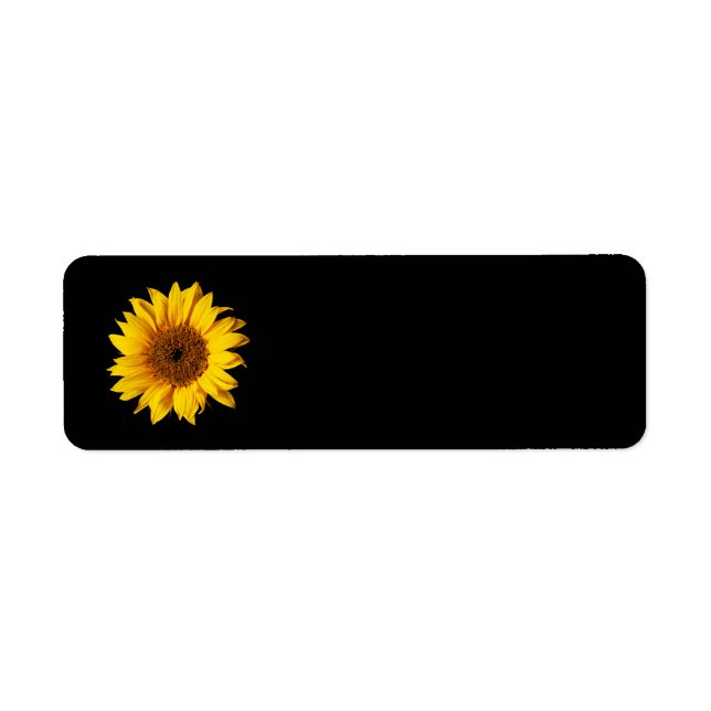 Etiqueta Amarelo de girassol em preto - Flores Sun personal (Frente)