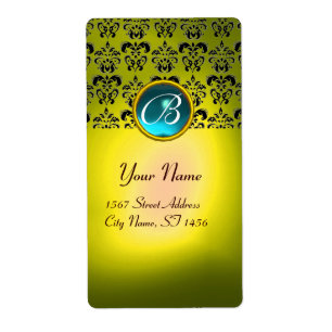 Etiqueta AMARELO NEGRO MONOGRAM, AMARELO Turquase