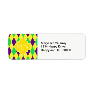 Etiqueta Amarelo roxo Harlequin Ylo Quat 3 Monograma