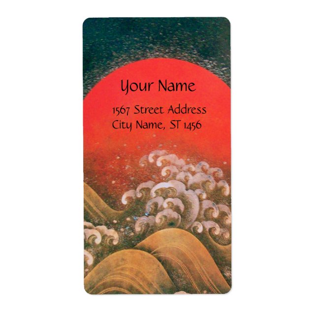 Etiqueta AMATERASU, SUN GODDESE Red Black Brown (Frente)