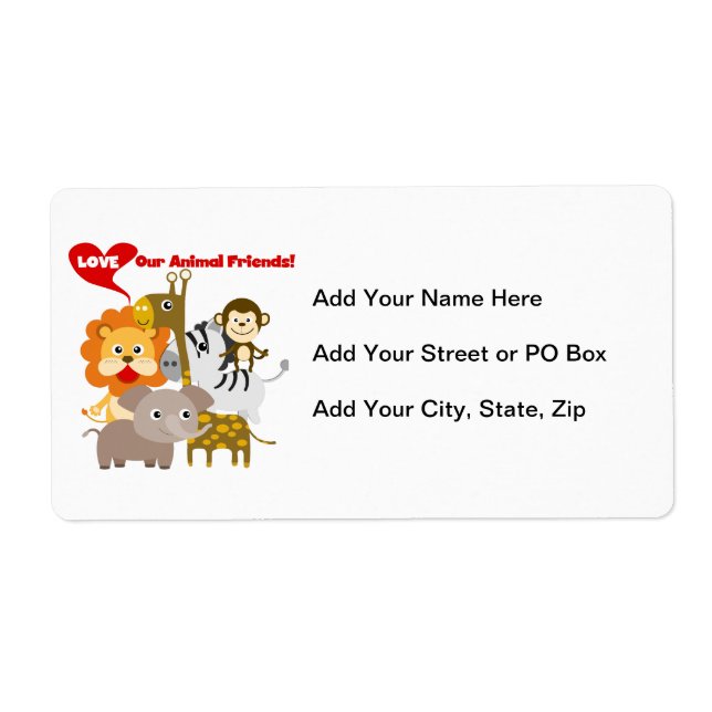 Etiqueta Ame nossos amigos animais (Frente)