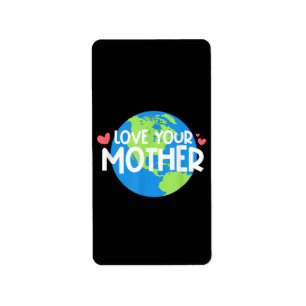 Etiqueta Ame seu Dia da Terra Mãe