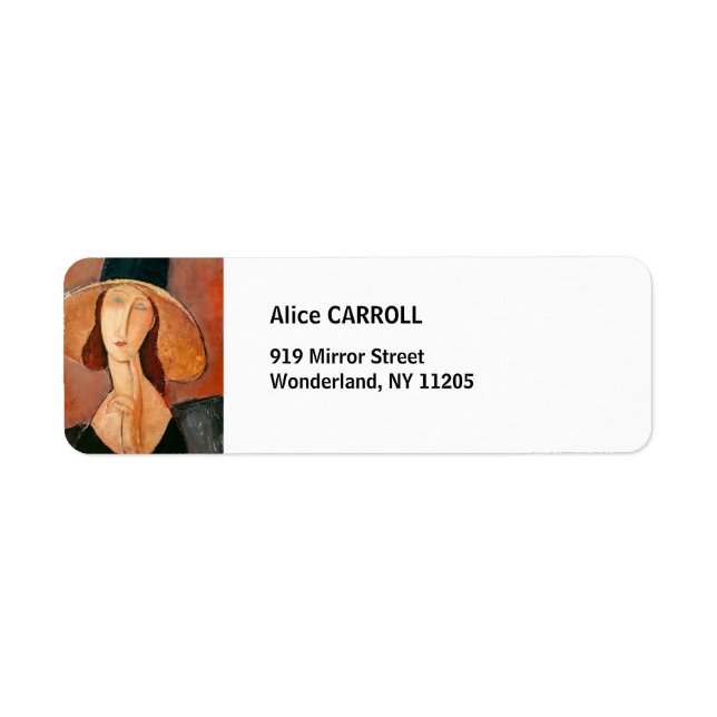 Etiqueta Amedeo Modigliani - Jeanne Hebuterne em Grande Cha (Frente)