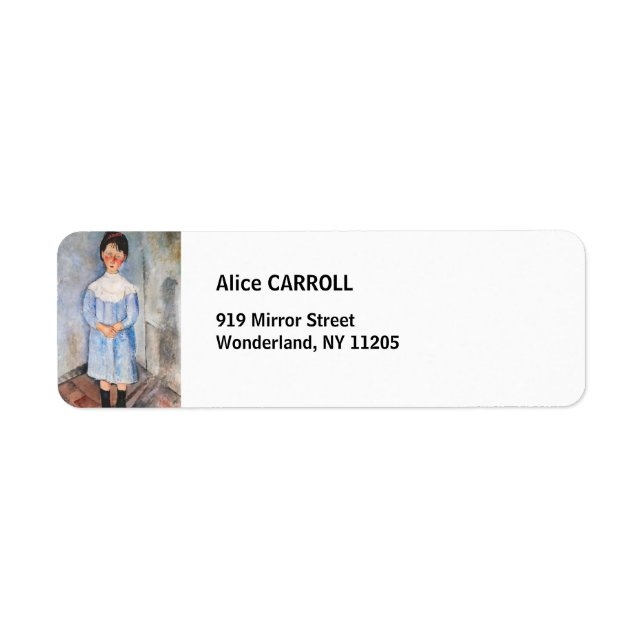 Etiqueta Amedeo Modigliani - Menina de Azul (Frente)