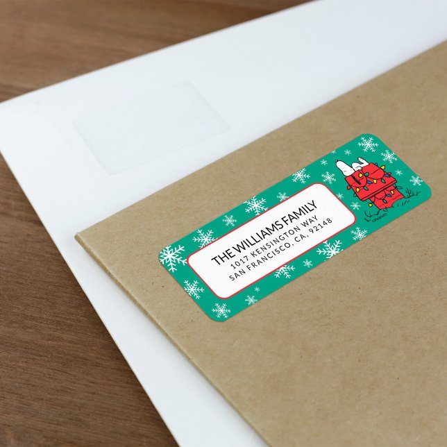 Etiqueta Amendoins | Cachorro de Snoopy com Luzes (Label on envelope)